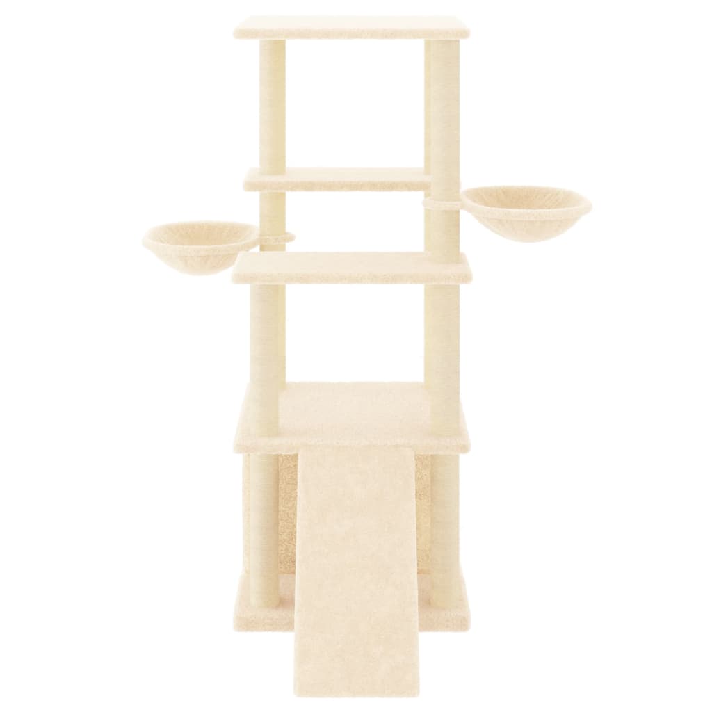 Vidaxl Katzenmöbel mit Sisal-Kratzstämmen 133 cm cremefarben