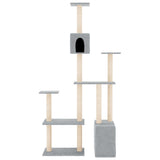 Vidaxl Katzenmöbel mit Sisal-Kratzstämmen 180 cm hellgrau