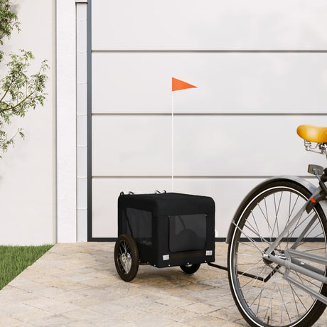 Vidaxl Dog Bike Trailer Oxford Fabric und Eisenschwarz
