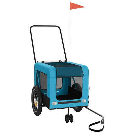 Vidaxl Dog Bike Trailer Oxford Stoff und Eisenblau und Schwarz