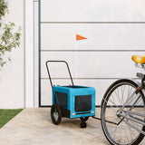 Vidaxl Dog Bike Trailer Oxford Stoff und Eisenblau und Schwarz