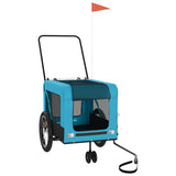 VidaXL Hundefahrradanhänger Oxford-Stoff und Eisenblau und Schwarz