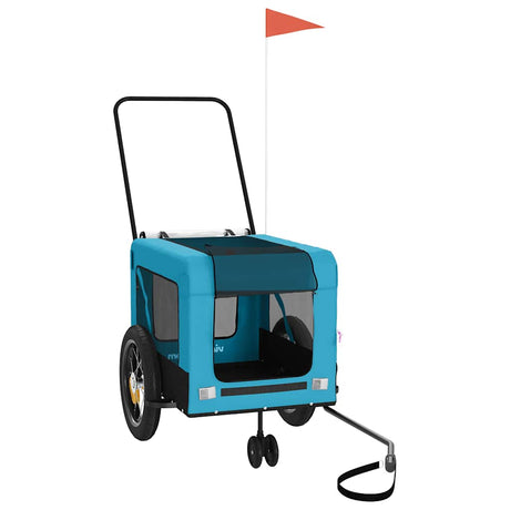 VidaXL Hundefahrradanhänger Oxford-Stoff und Eisenblau und Schwarz