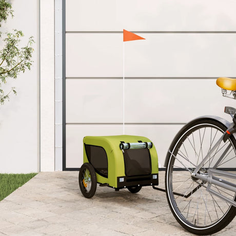 Vidaxl Dog Bike Trailer Oxford Fabric und Eisengrün und Schwarz