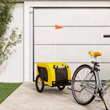 Vidaxl Dog Bike Trailer Oxford Stoff und Eisengelb und Schwarz