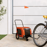 Vidaxl Dog Bike Trailer Oxford Stoff und Eisenorange und Schwarz