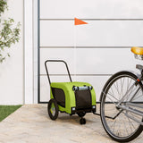 Vidaxl Dog Bike Trailer Oxford Fabric und Eisengrün und Schwarz