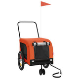 VidaXL Fahrradanhänger für Hunde, Oxford-Stoff und Eisen, Orange und Schwarz