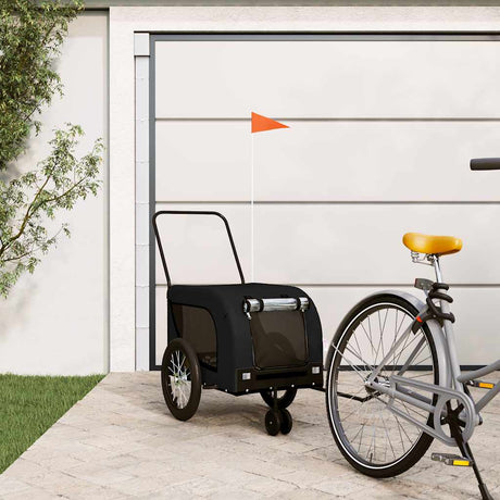 Vidaxl Dog Bike Trailer Oxford Fabric und Eisenschwarz