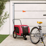 Vidaxl Dog Bike Trailer Oxford Fabric und Eisenrot und Schwarz