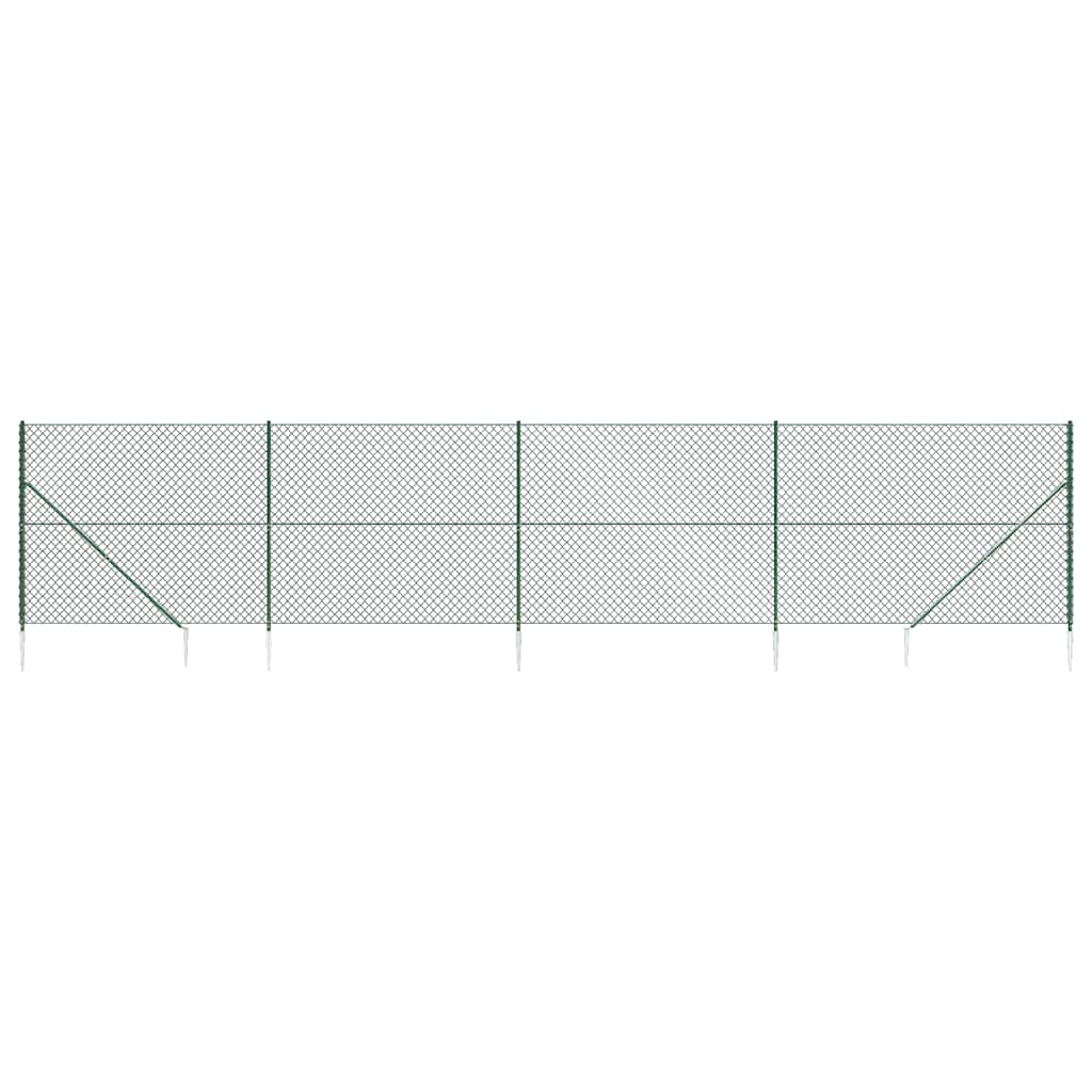 Vidaxxl-Maschenzaun mit Erdankern 1,4x10 m grün