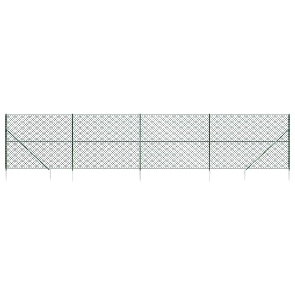 VidaXL-Maschenzaun mit Erdankern 2,2x10 m grün