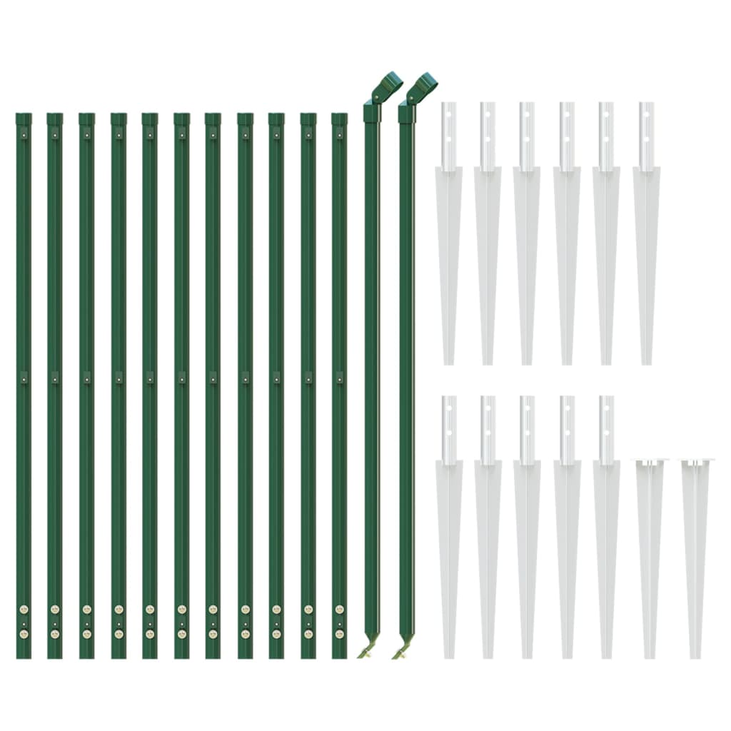 VidaXL Gitterzaun mit Erdankern 1x10 m grün