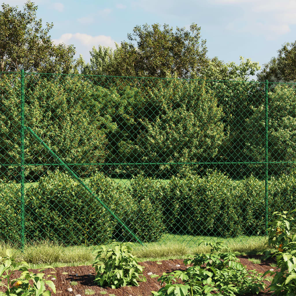 VidaXL Gitterzaun mit Erdankern 1,4x25 m grün