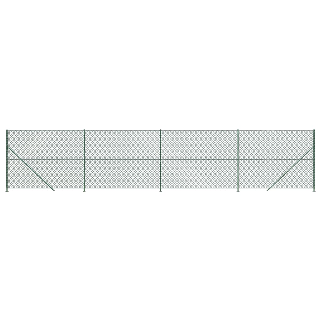VidaXL-Gitterzaun mit Flansch 1,8x10 m grün