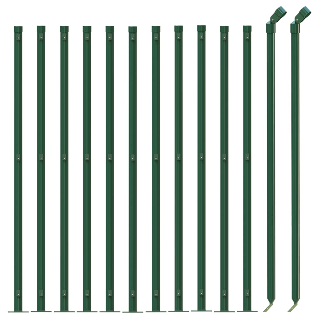 Vidaxx-Gitterzaun mit Flansch 0,8x25 m grün
