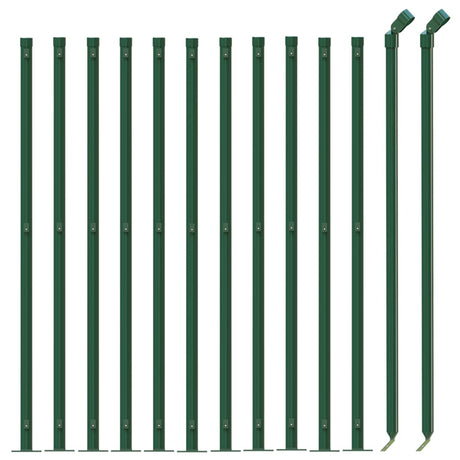 Vidaxx-Gitterzaun mit Flansch 0,8x25 m grün