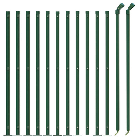 VidaXL Gitterzaun mit Flansch 1,1x25 m grün