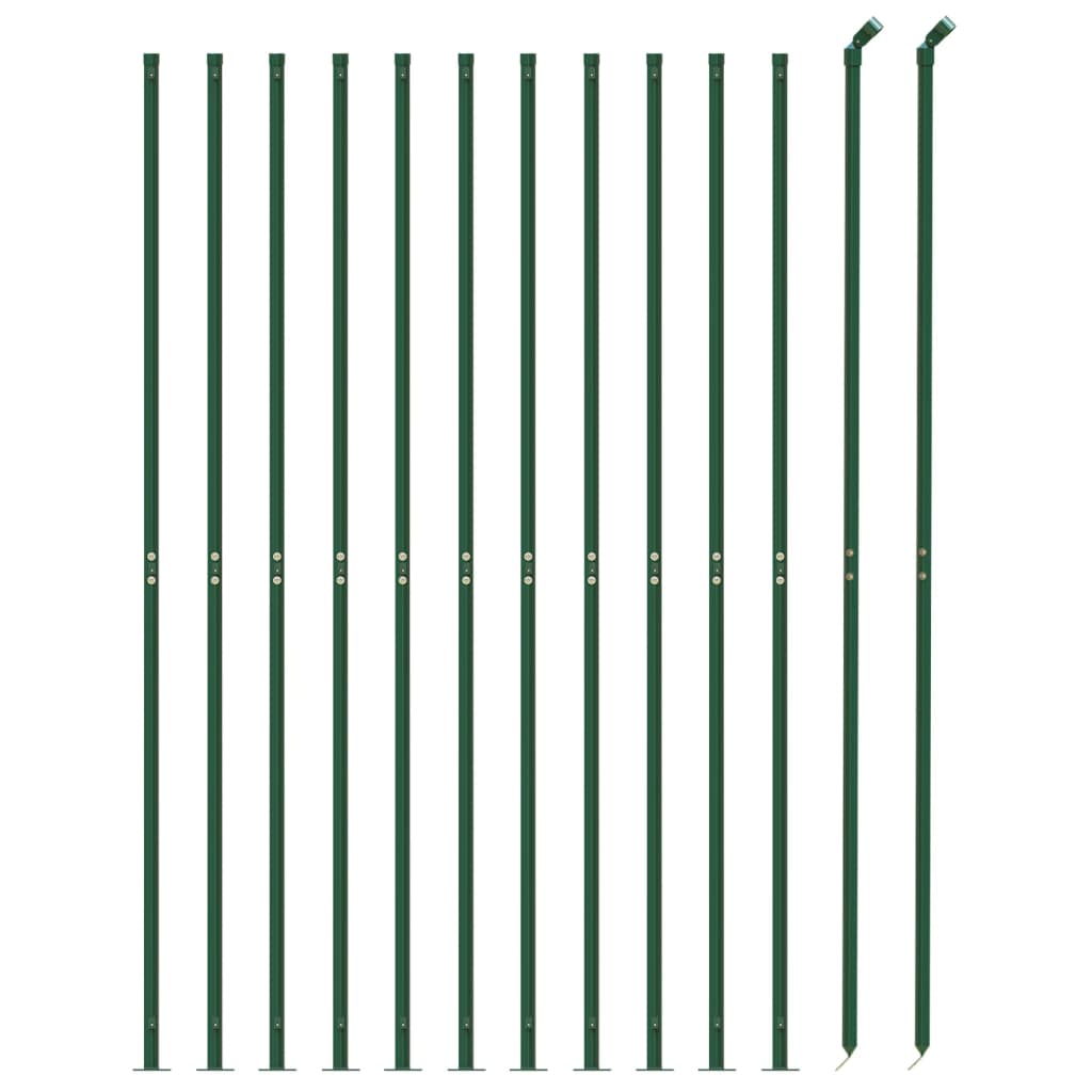 VidaXL Gitterzaun mit Flansch 1,6x25 m grün