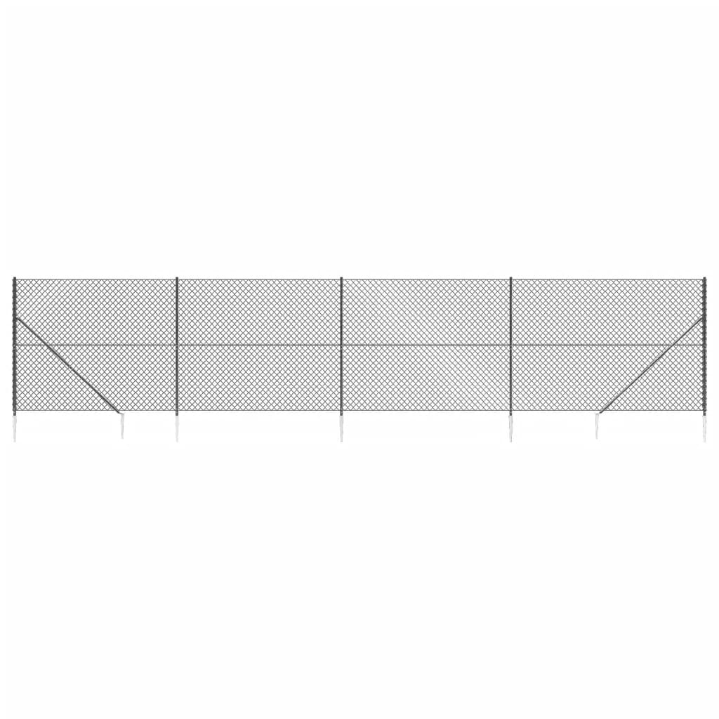 VidaXL Gitterzaun mit Erdankern 2,2x10 m Anthrazit