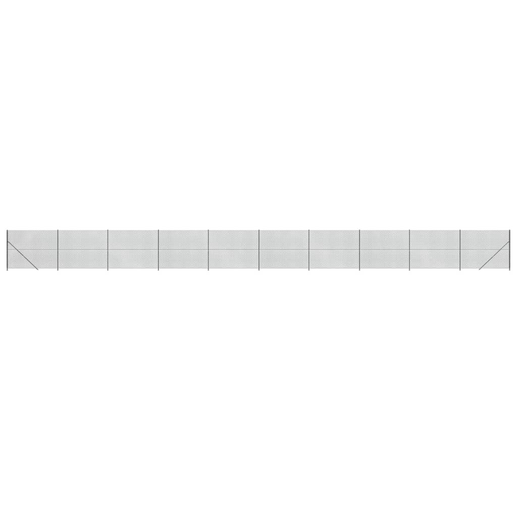 VidaXL Gitterzaun mit Flansch 1,6x25 m Anthrazit