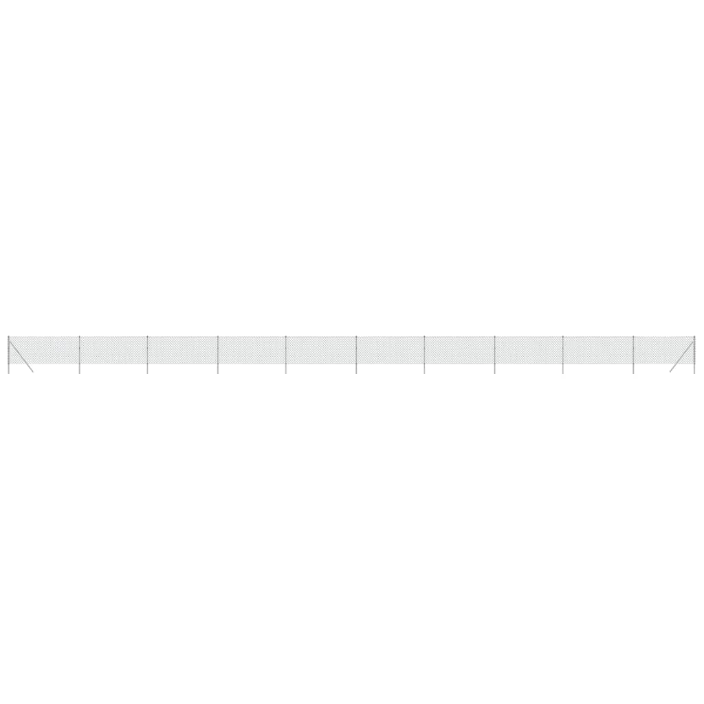 VidaXL Maschendrahtzaun 0,8x25 m silberfarben