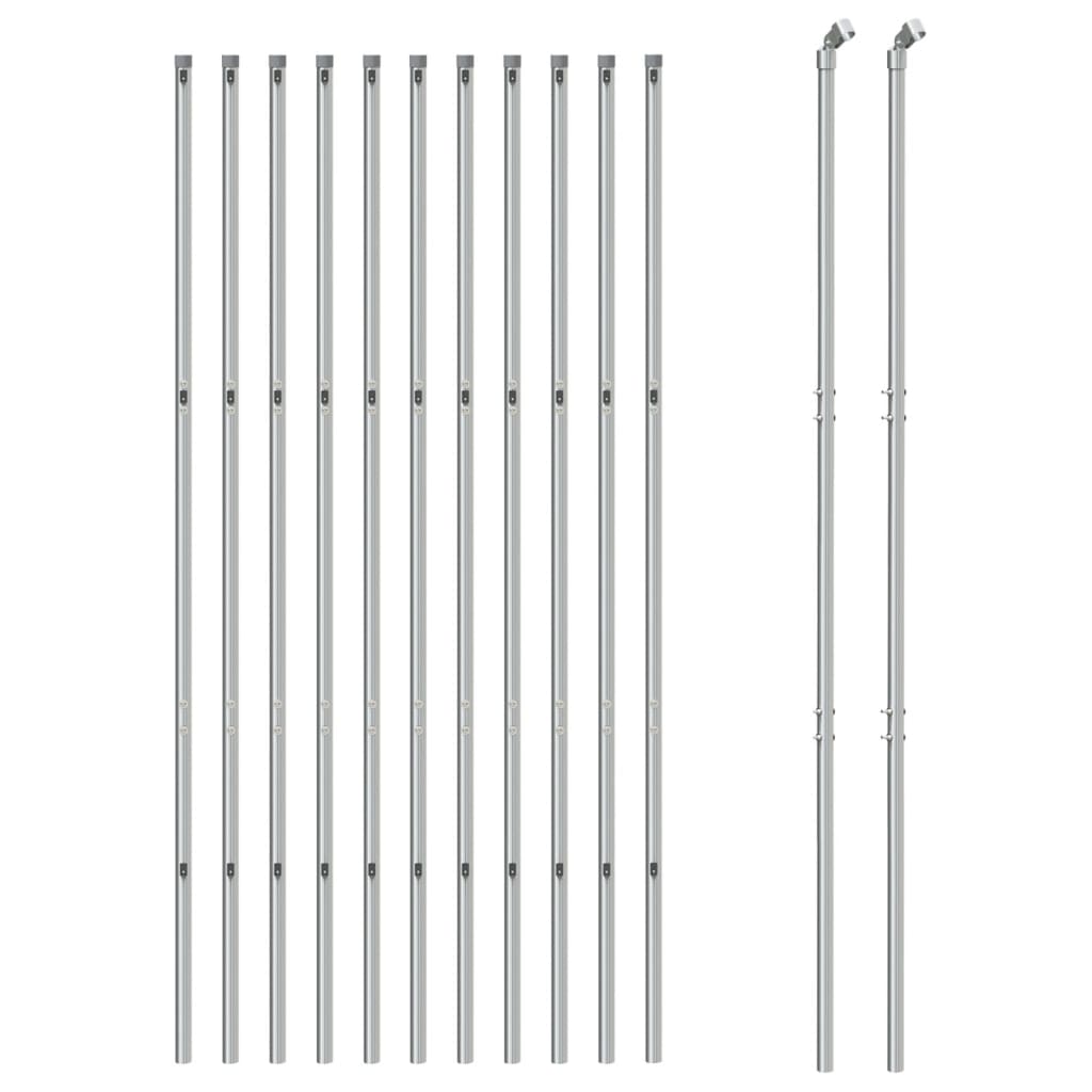 VidaXL Gitterzaun 1,6x25 m silberfarben