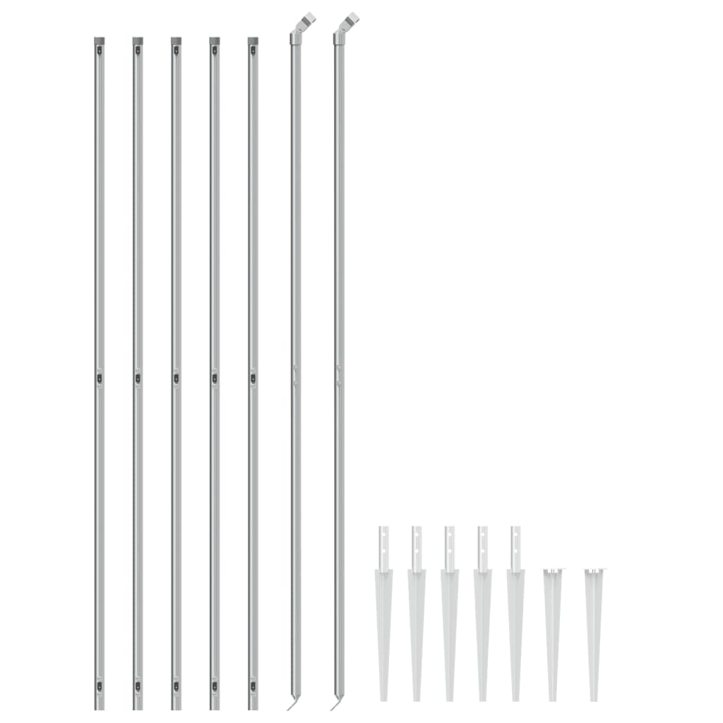 VidaXL Gitterzaun mit Erdankern 2x10 m silberfarben