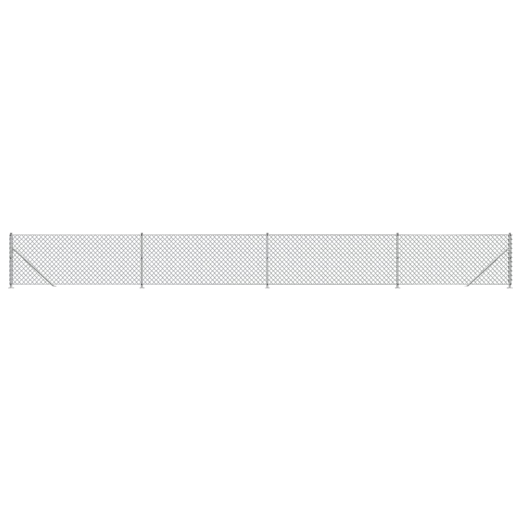Vidaxl-Gitterzaun mit Flansch 1x10 m silberfarben