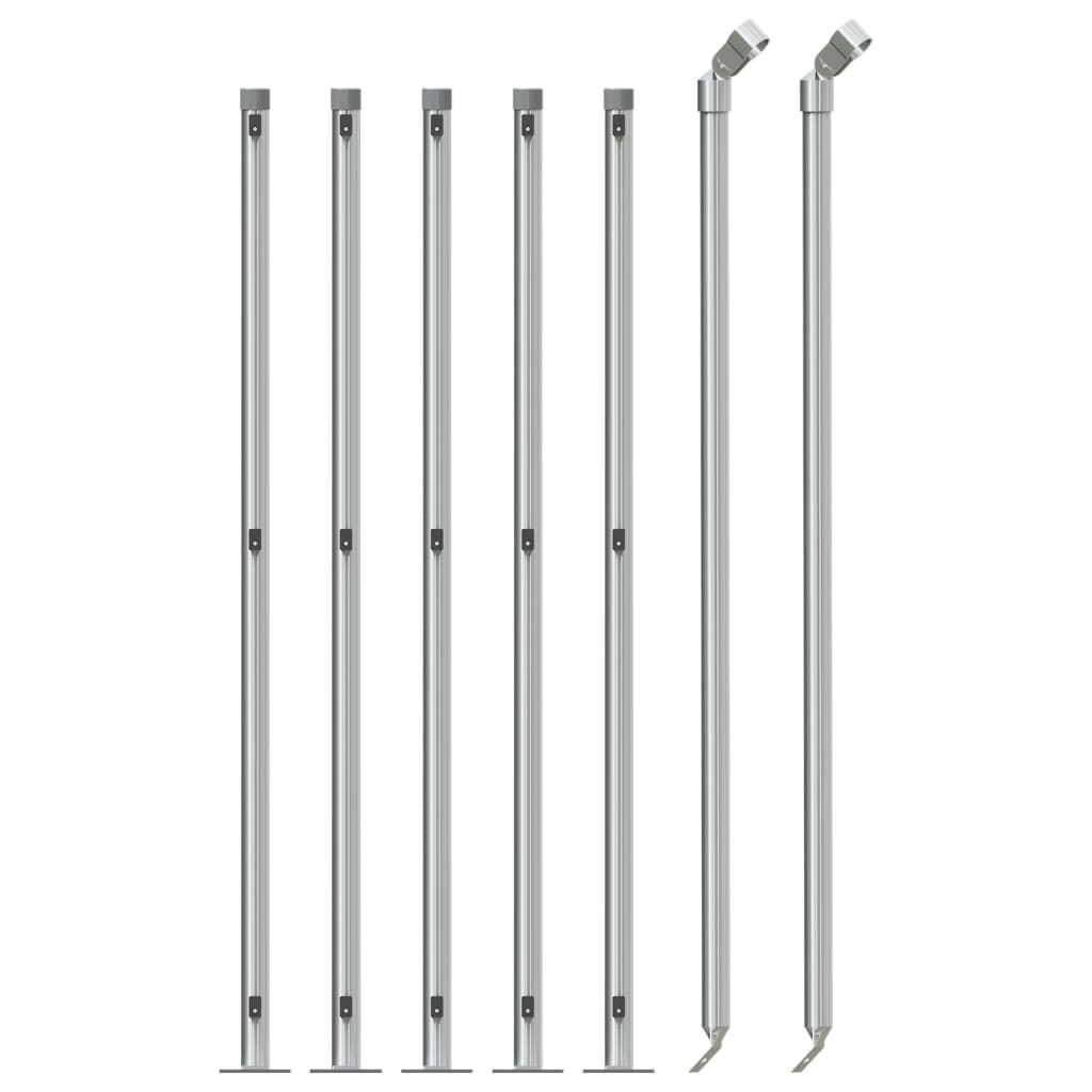 Vidaxl-Gitterzaun mit Flansch 1x10 m silberfarben