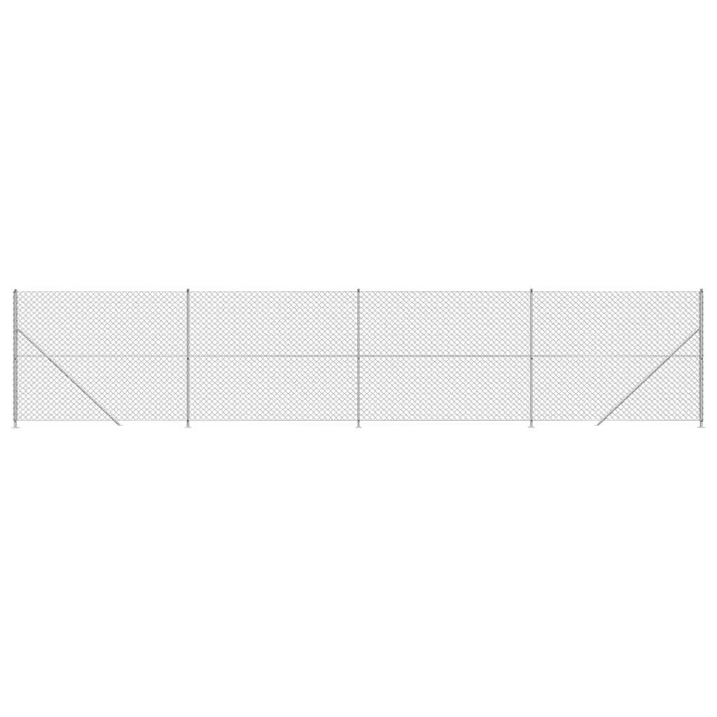 Vidaxl-Gitterzaun mit Flansch 2,2x10 m silberfarben