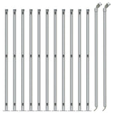 Vidaxl-Gitterzaun mit Flansch 1x25 m silberfarben