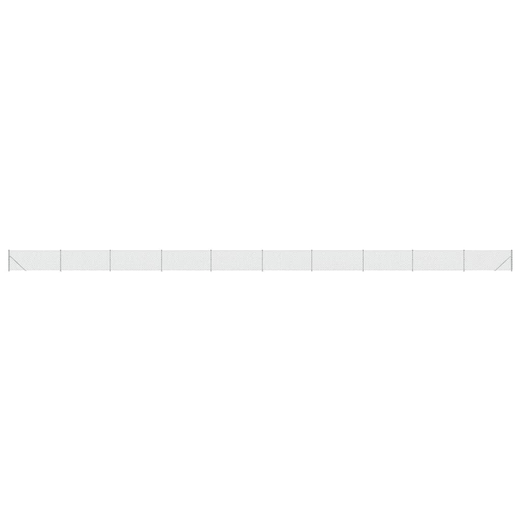 VidaXL Gitterzaun mit Flansch 1,1x25 m silberfarben