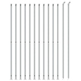 VidaXL Gitterzaun mit Flansch 1,4x25 m silberfarben