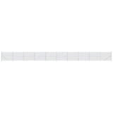 VidaXL Gitterzaun mit Flansch 1,6x25 m silberfarben
