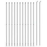 VidaXL Gitterzaun mit Flansch 1,6x25 m silberfarben
