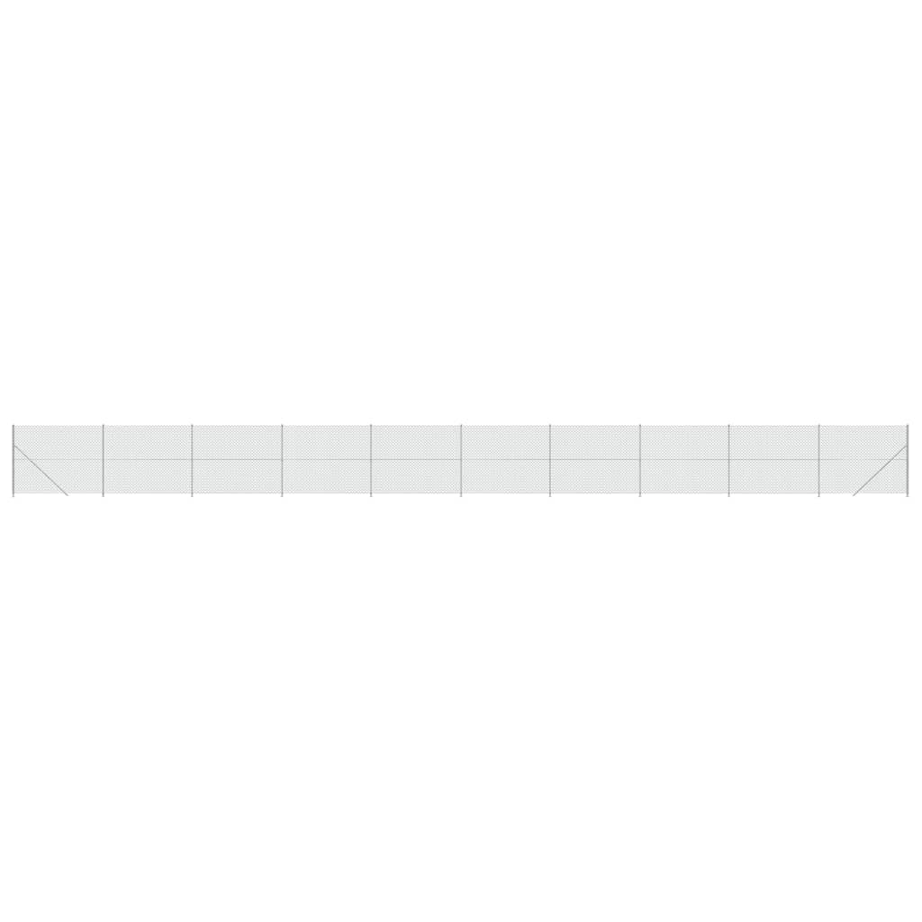 VidaXL Gitterzaun mit Flansch 1,8x25 m silberfarben