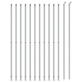 VidaXL Gitterzaun mit Flansch 2x25 m silberfarben
