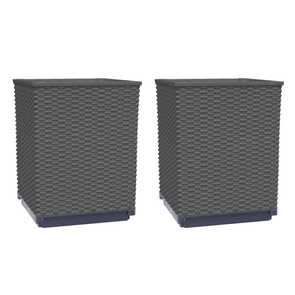 VidaXL Pflanzgefäße 2 Stück 30x30x37 cm Polypropylen schwarz