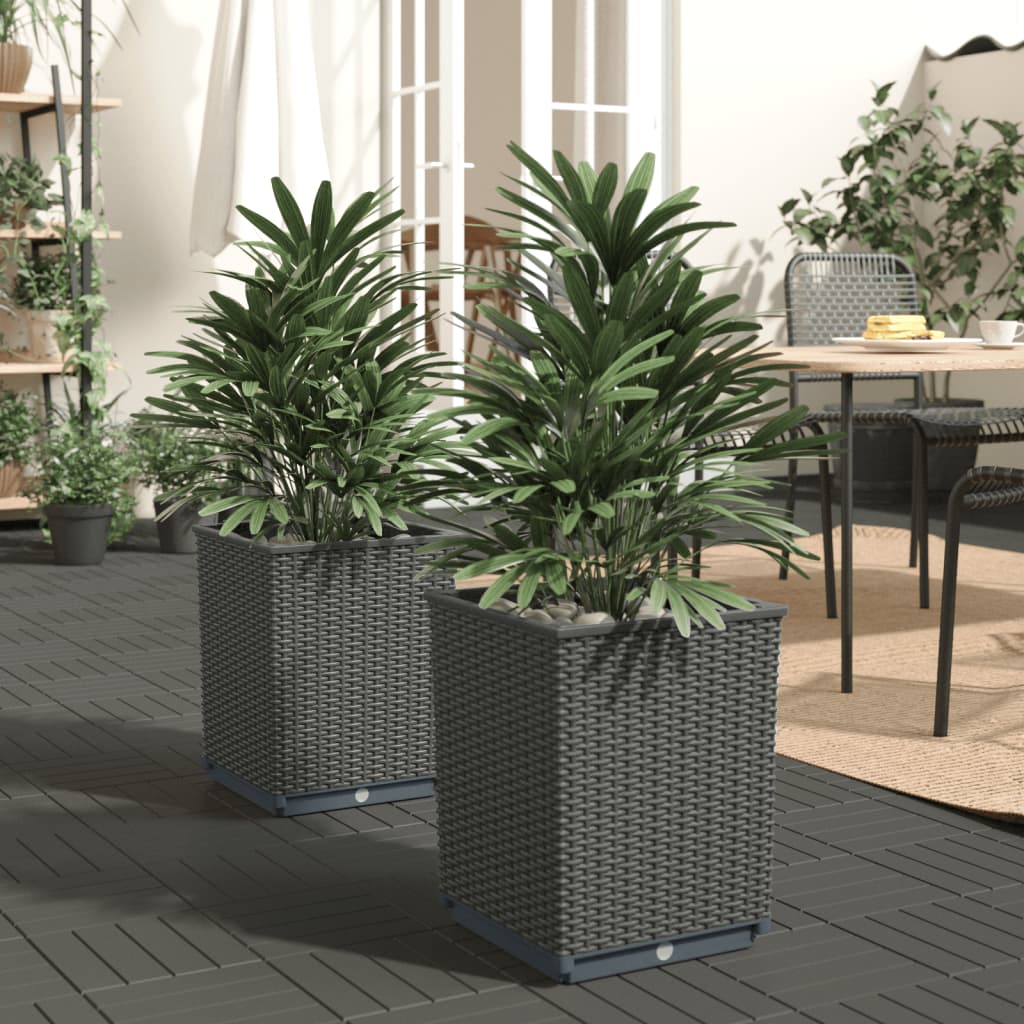 VidaXL Pflanzgefäße 2 Stück 30x30x37 cm Polypropylen schwarz