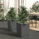 VidaXL Pflanzgefäße 2 Stück 30x30x37 cm Polypropylen schwarz