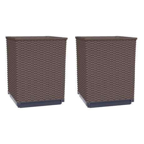 VidaXL Pflanzgefäße 2 Stück 30x30x37 cm Polypropylen braun