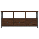 Vidaxl tv-meubel 102x33x45 cm bewerkt hout en ijzer bruin eikenkleur