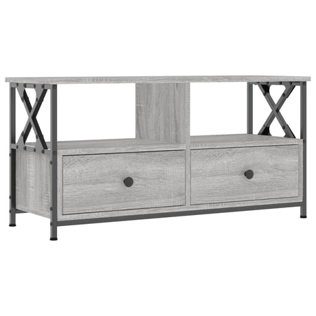Vidaxl tv-meubel 90x33x45 cm bewerkt hout grijs sonoma eikenkleurig