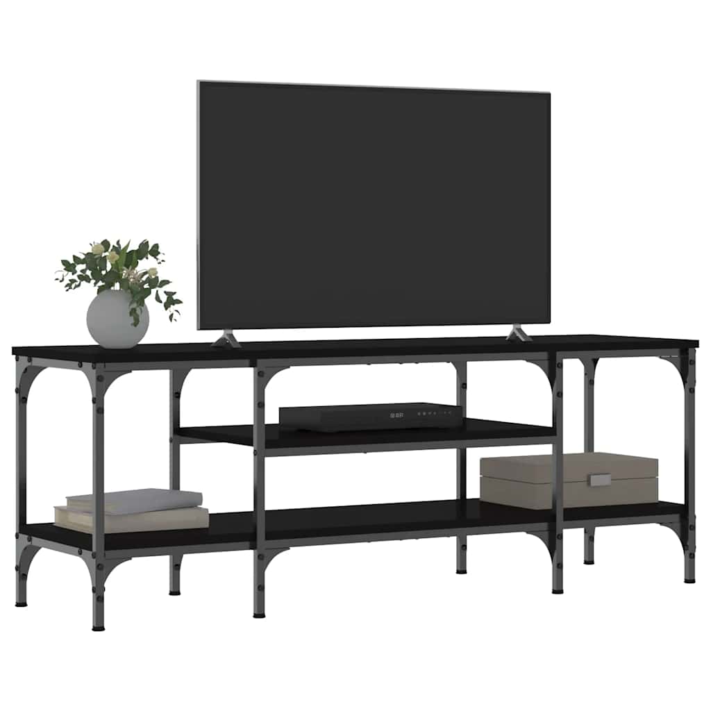 Vidaxl tv-meubel 121x35x45 cm bewerkt hout en ijzer zwart