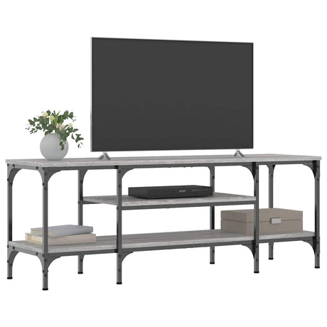 Vidaxl tv-meubel 121x35x45 cm bewerkt hout en ijzer grijs sonoma eiken