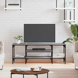 Vidaxl tv-meubel 121x35x45 cm bewerkt hout en ijzer grijs sonoma eiken