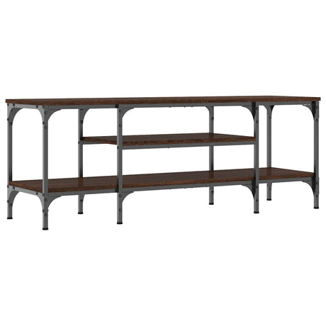 Vidaxl tv-meubel 121x35x45 cm bewerkt hout en ijzer bruin eikenkleur