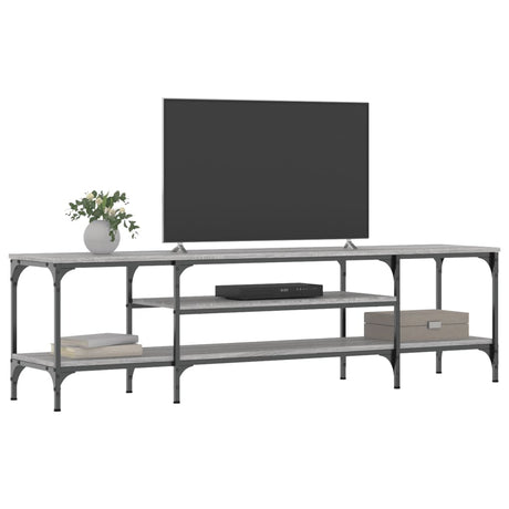 Vidaxl tv-meubel 161x35x45 cm bewerkt hout en ijzer grijs sonoma eiken