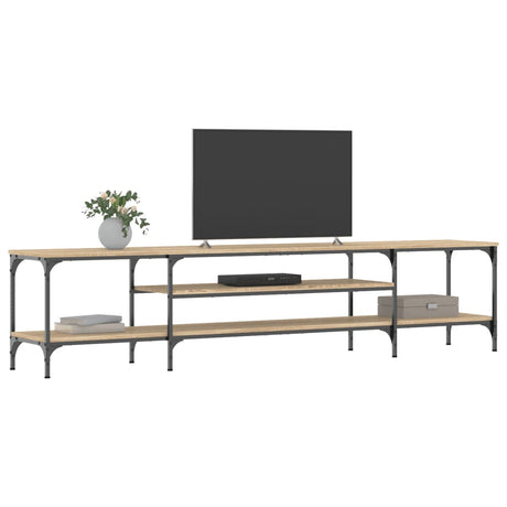 Vidaxl tv-meubel 201x35x45 cm bewerkt hout en ijzer sonoma eikenkleur